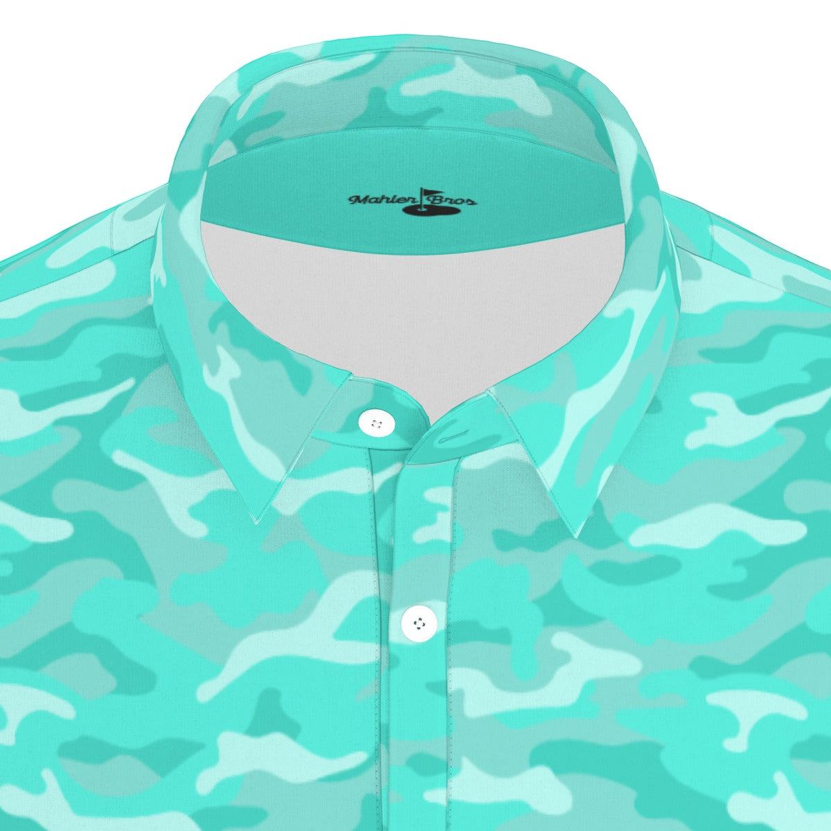 Aqua Camo Golf Polo
